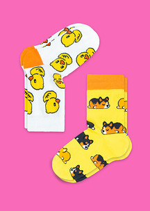 Цветные носки JNRB: Носки детские (2 пары) Милые питомцы