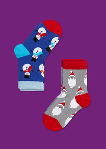 Цветные носки JNRB: Носки детские (2 пары) Дед Мороз и его помощники