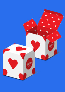 Funny Socks: Коробка для 4-х пар Сердце