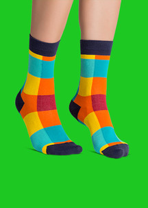 Цветные носки JNRB: Носки Клетки-клетки