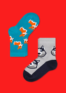 Цветные носки для всей семьи Трезор JNRB: Носки детские (2 пары) Друзья человека