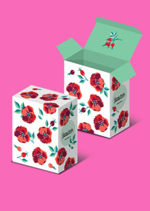 Подарочная упаковка Funny Socks: Коробка Маки 8 Марта для 2-х пар