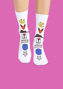 Женские белые носки с рисунком FunnySocks