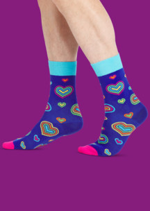 Цветные носки JNRB: Носки Радужно-сердешные