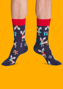 Цветные носки JNRB: Носки Северные олени