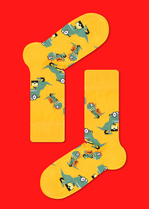 Желтые JNRB: Носки Диношкола