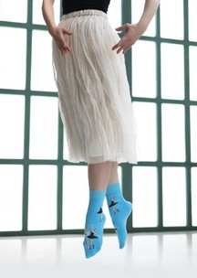Цветные носки JNRB: Носки Черно-белая лебедь