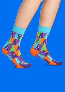 Цветные носки JNRB: Носки Снежные ёлки