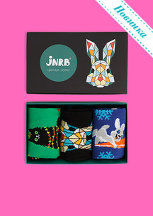 Цветные носки JNRB: Набор Графический кролик