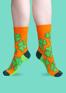 Цветные носки JNRB: Носки Оранжевый трилистник