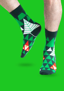 Цветные носки JNRB: Носки Треугольный Дед Мороз
