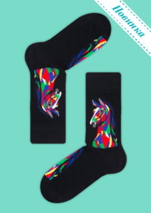 Новогодние носки JNRB: Носки Графический конь