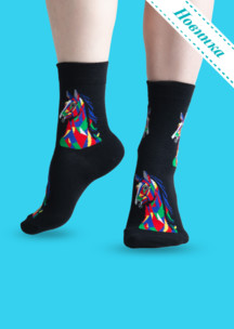 Цветные носки JNRB: Носки Графический конь