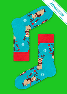 Цветные носки JNRB: Чемодан Новогодний с 21 парой Новый год 2026